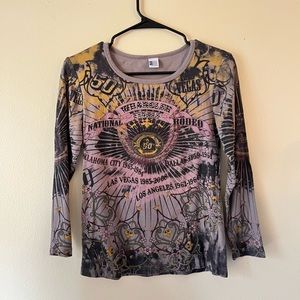 vintage bedazzled rodeo wrangler shirt